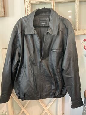 Colebrook mens XL black leather jacket